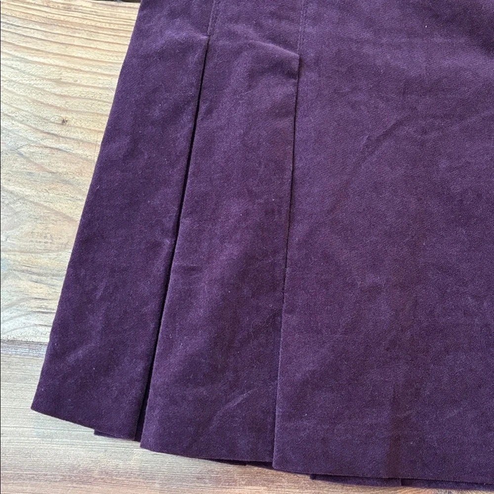 New! IKKS France 12 Purple Brushed Cotton Pleated Skirt